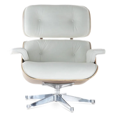 Ikonisches Design Charles Eames Lounge Chair & Ottoman – Walnussholz Weiß